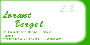 lorant bergel business card